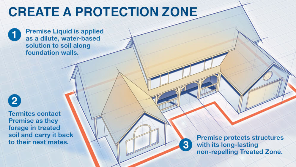 Illustration of Termite Protection Zone Around a Home